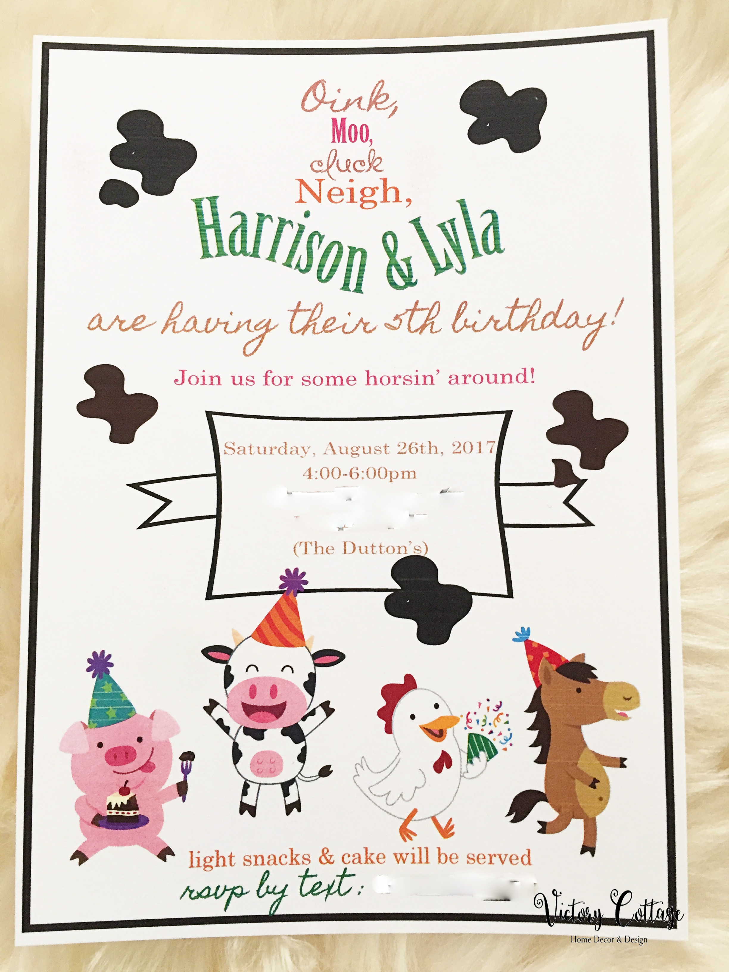 Harrison and Lyla's 5th Birthday Farm Party: Down on the Farm