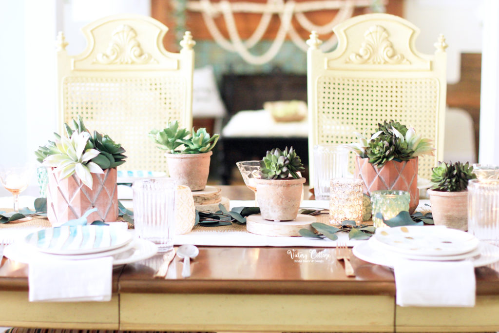 Dining room table vignette