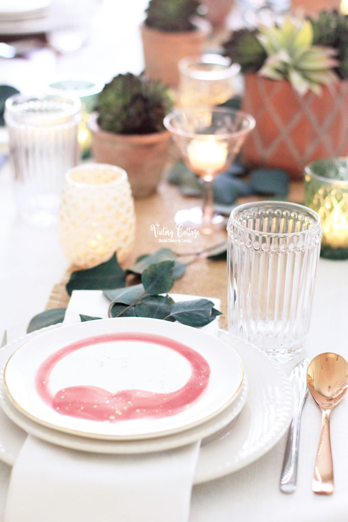 dining room table vignette