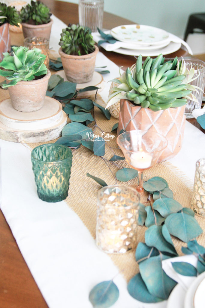 dining room table vignette