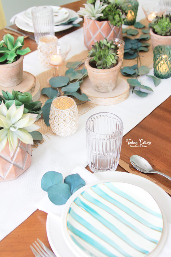 dining room table vignette