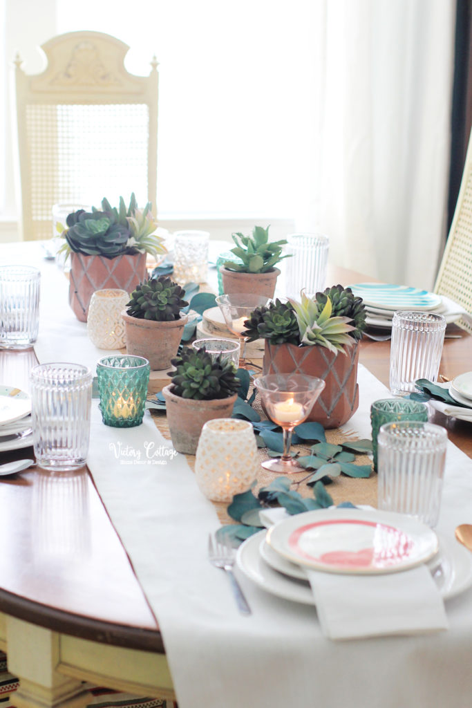 Dining room table vignette