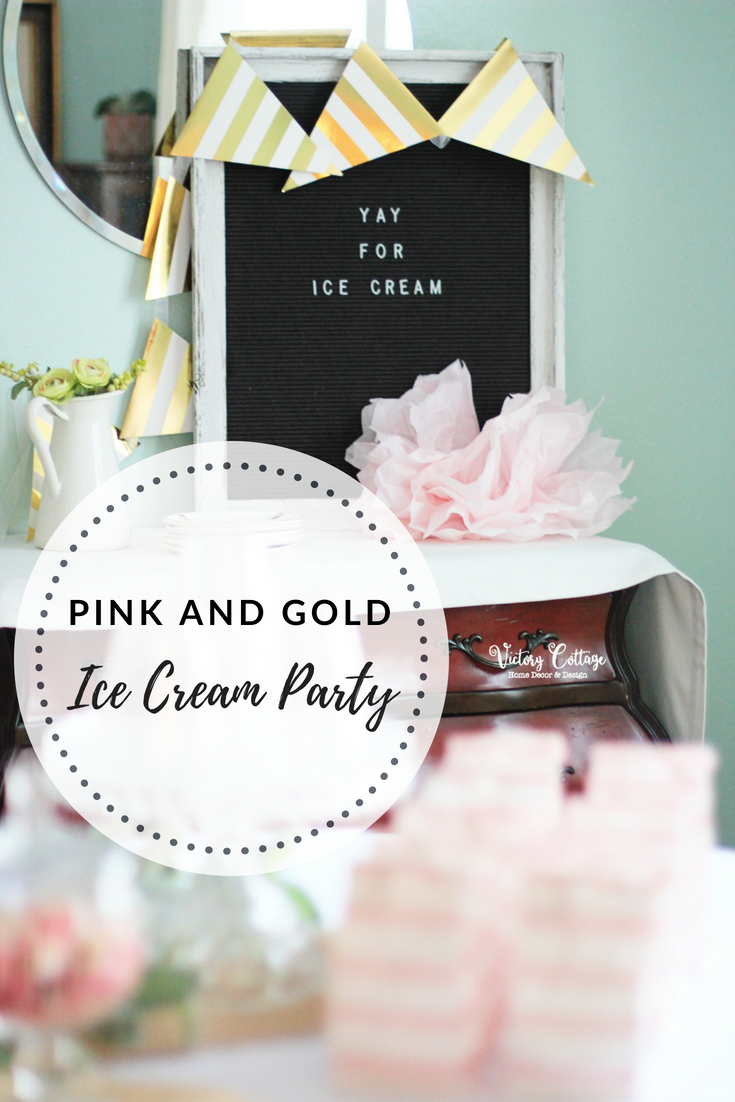 Ice Cream Party pink and gold
