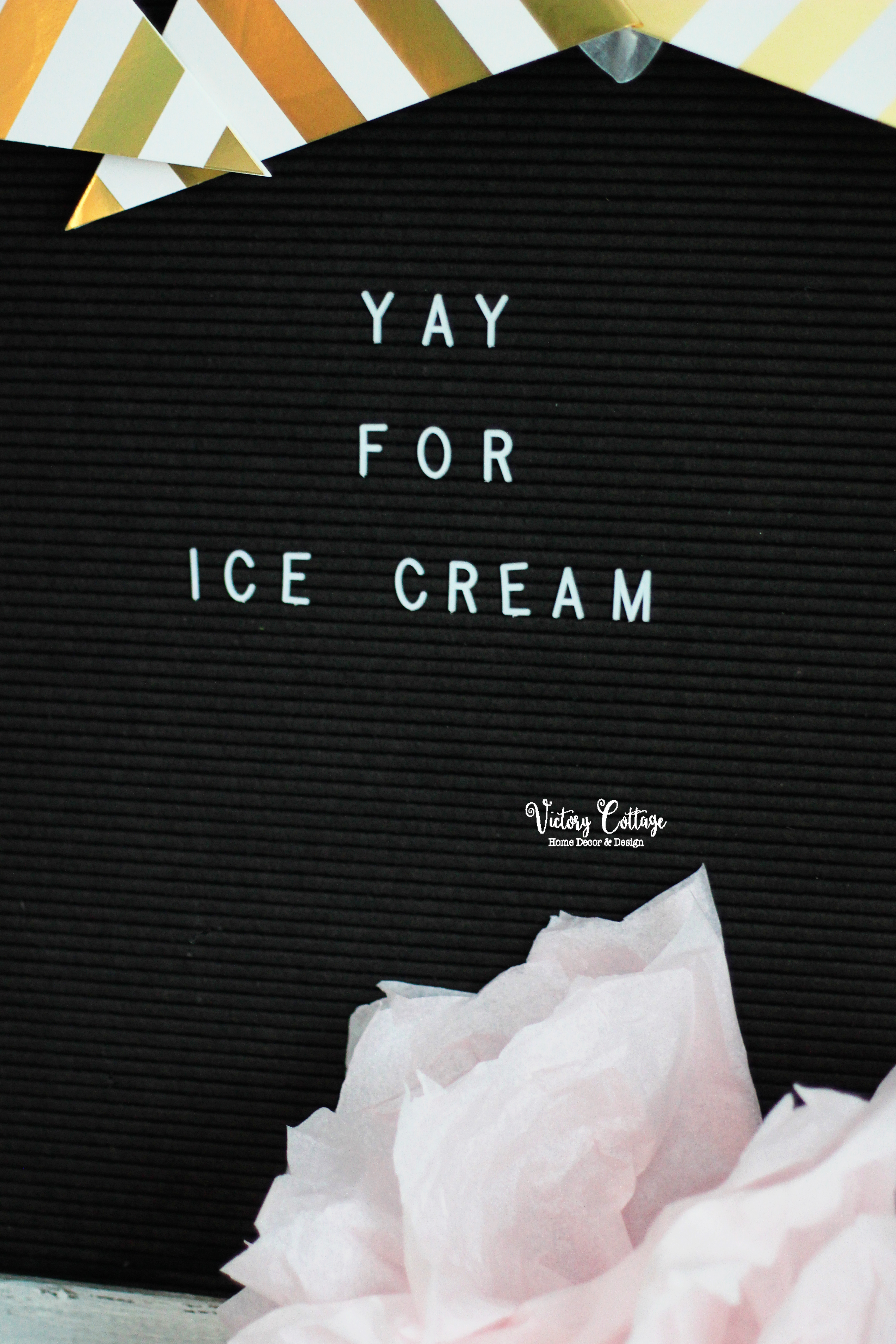 ice cream party letterboard