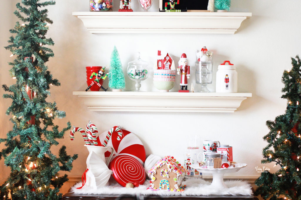 christmas house tour kitchen shelves