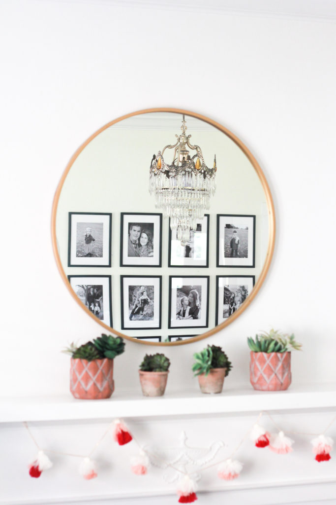 Spring mantel with succulents