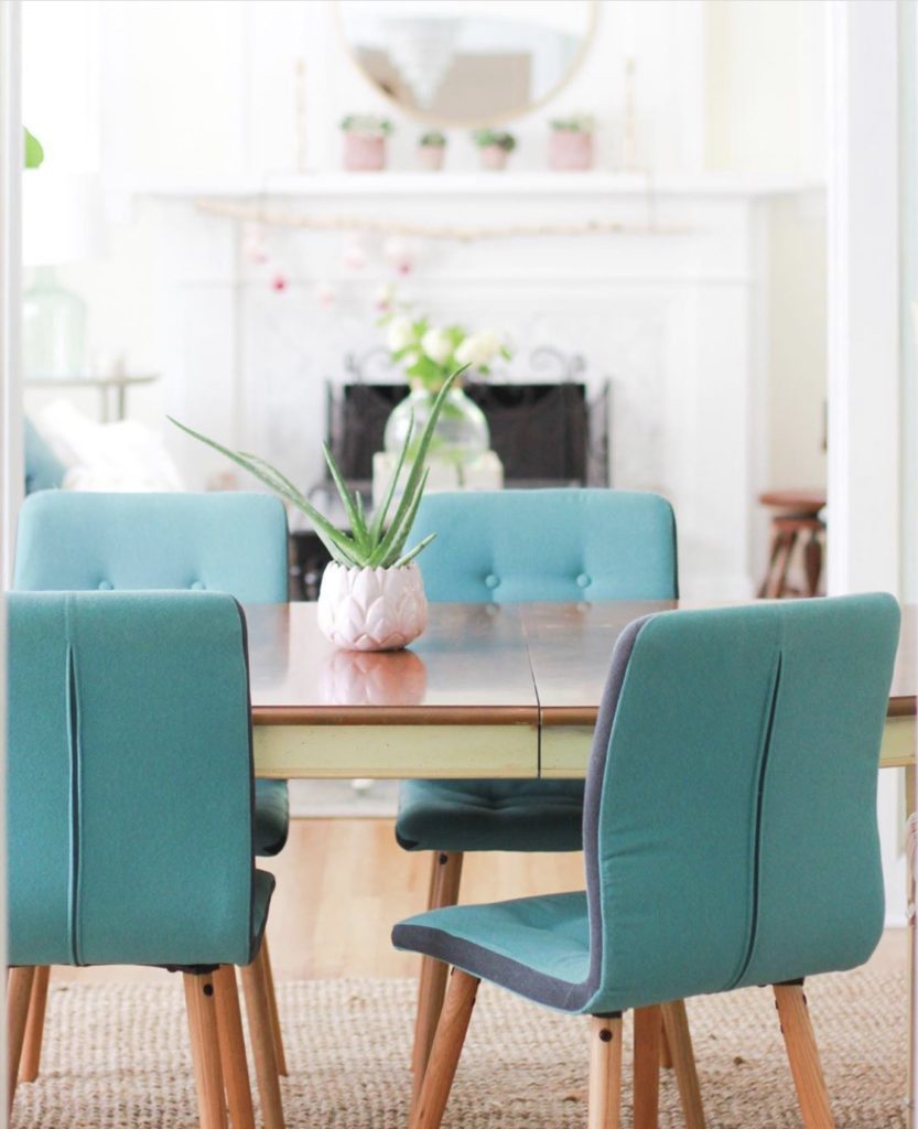 Modern Teal Dining Chairs